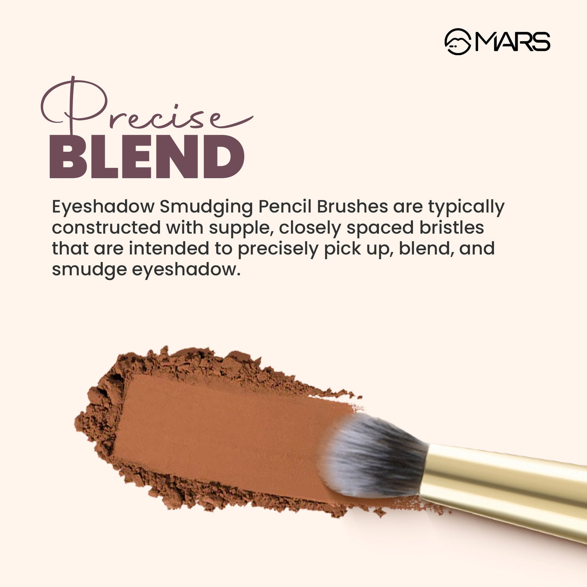 MARS Cosmetics Artist's Arsenal Professional Eyeshadow Smudging Pencil Brush Golden - Swadesiicart