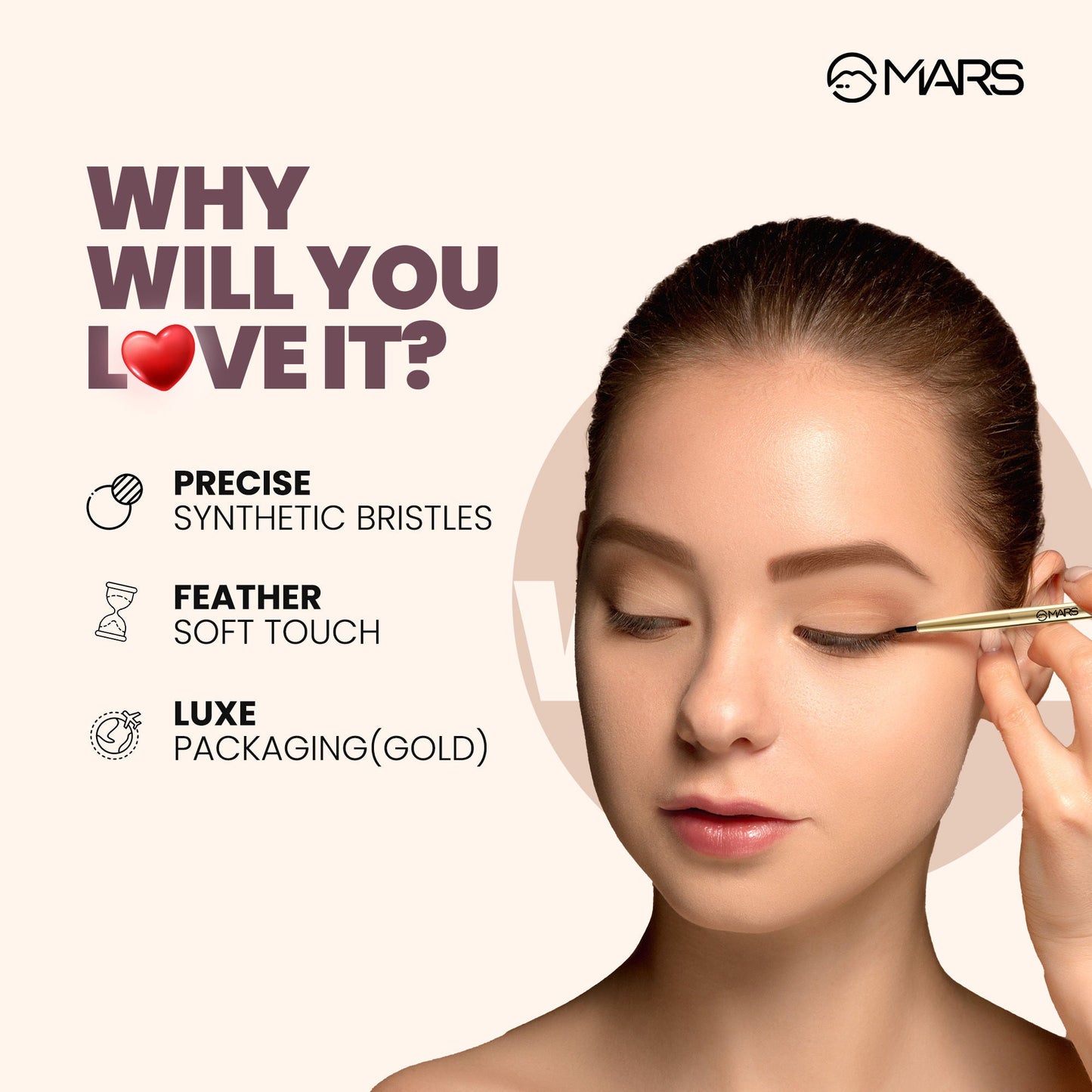 MARS Cosmetics Artist Arsenal Professional Eyeliner Brush - Swadesiicart