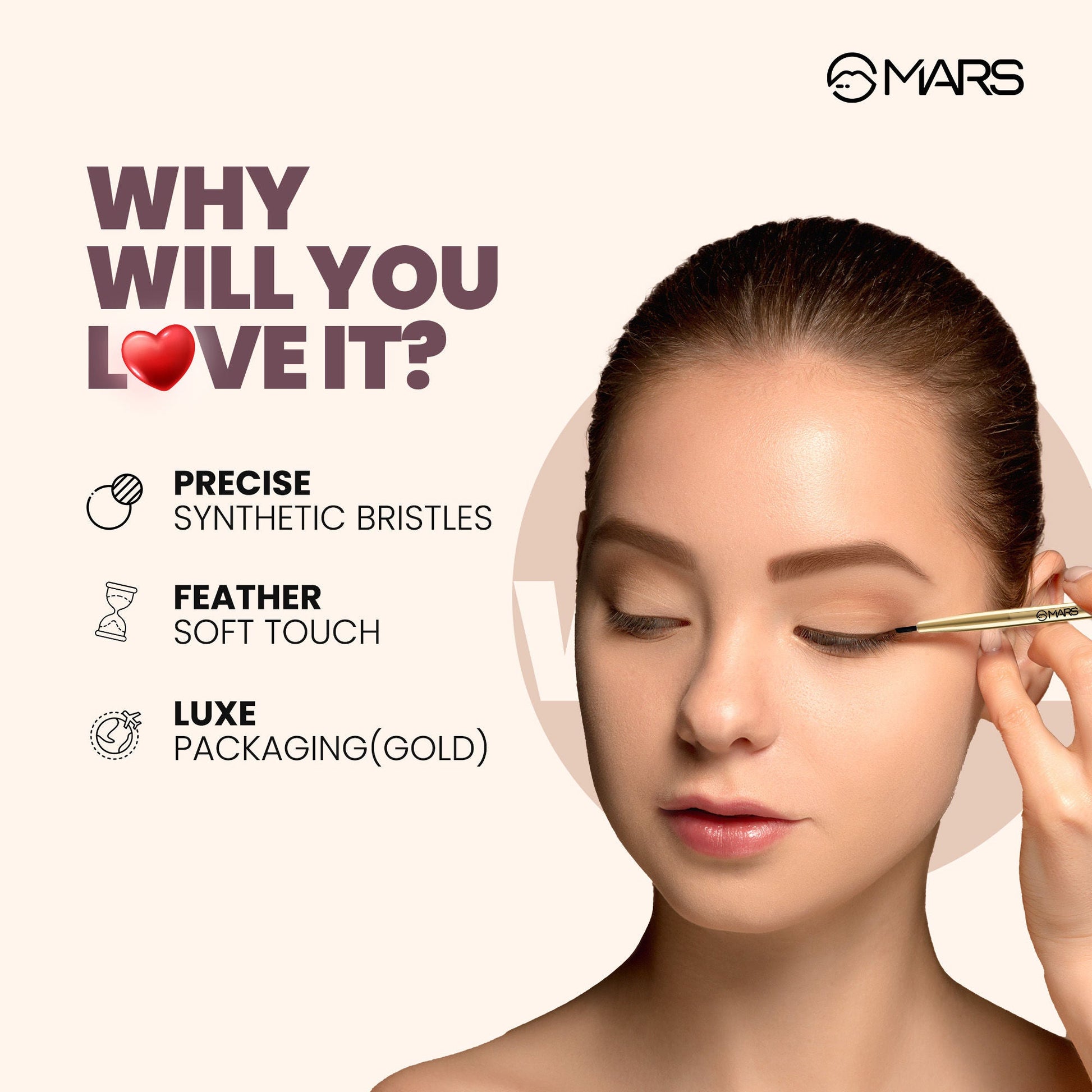 MARS Cosmetics Artist Arsenal Professional Eyeliner Brush - Swadesiicart