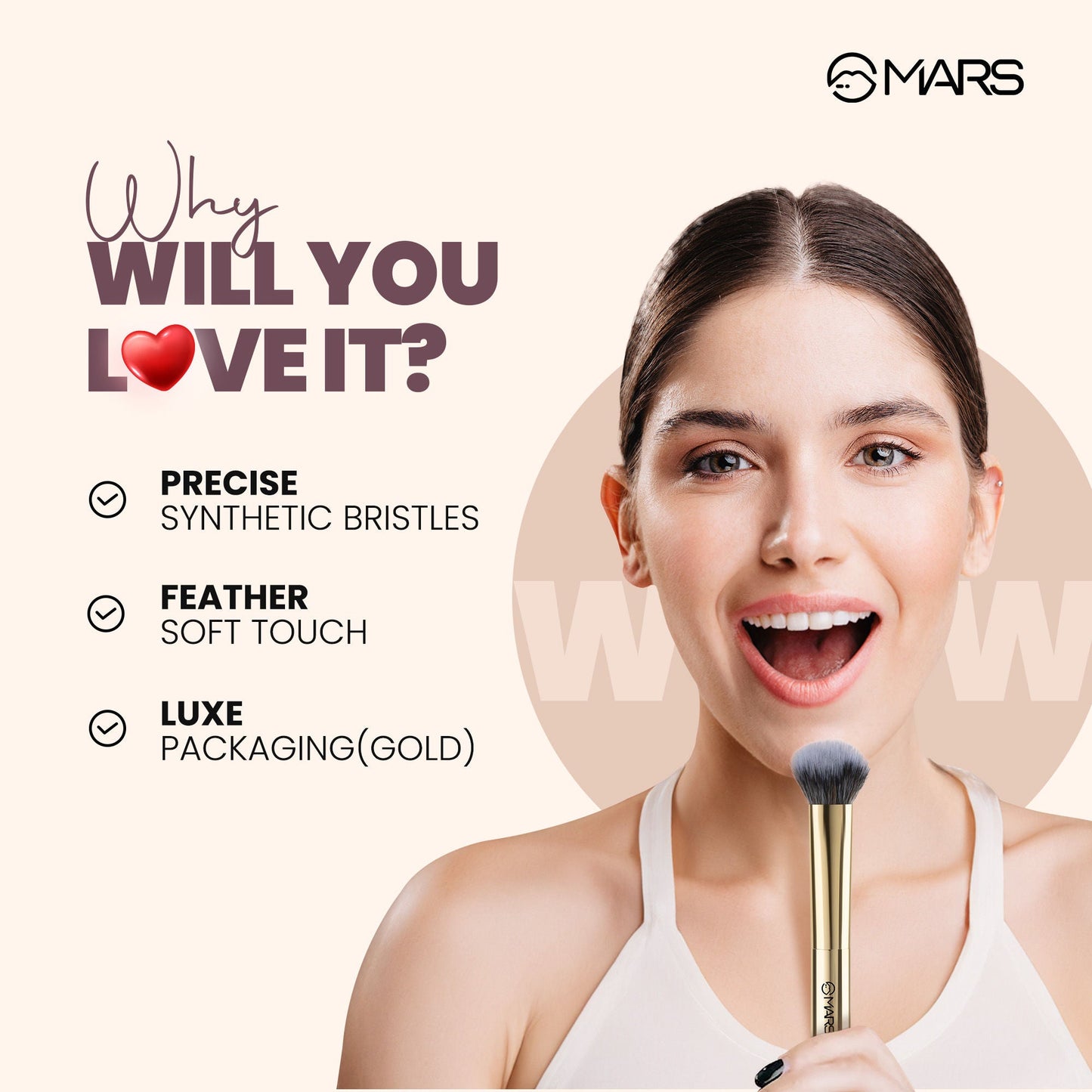 MARS Cosmetics Dense Highlighter Brush - Swadesiicart