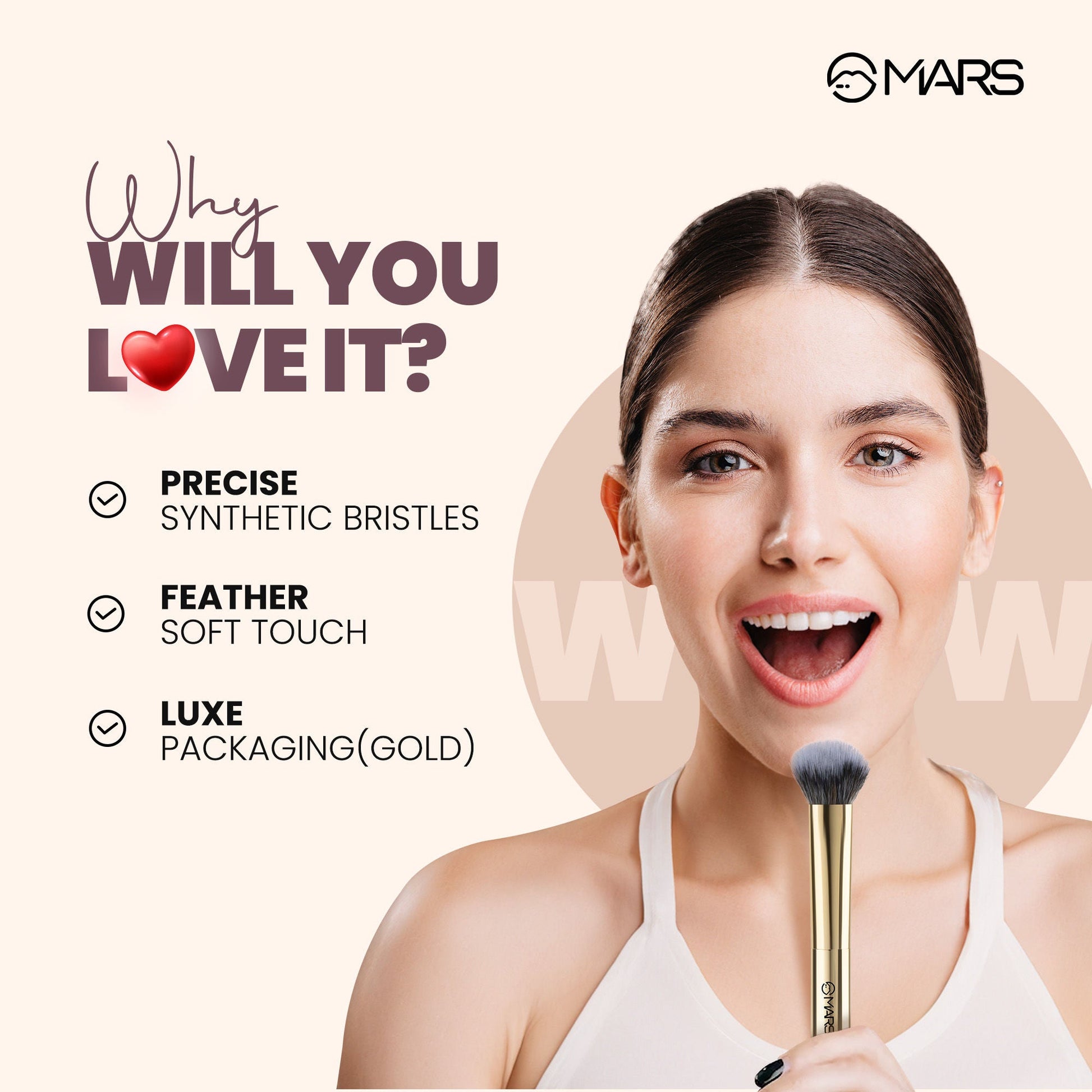 MARS Cosmetics Dense Highlighter Brush - Swadesiicart