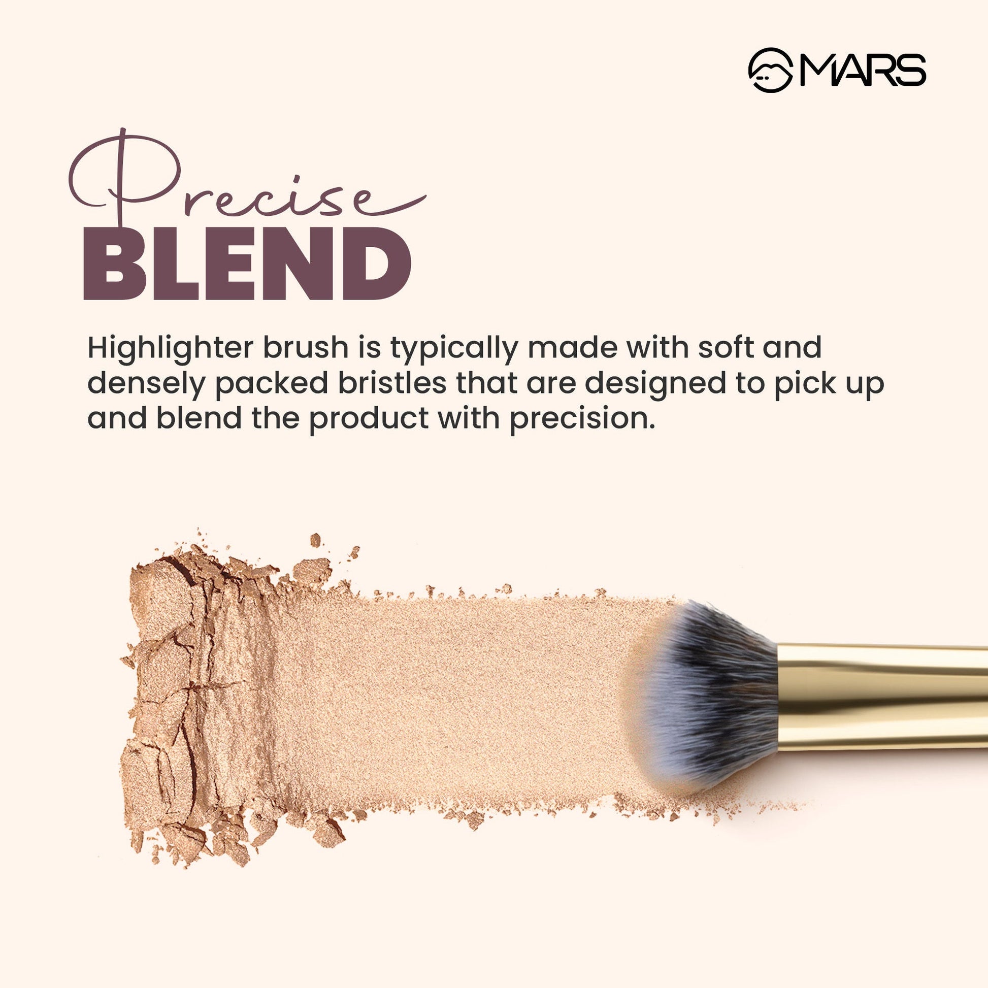 MARS Cosmetics Dense Highlighter Brush - Swadesiicart
