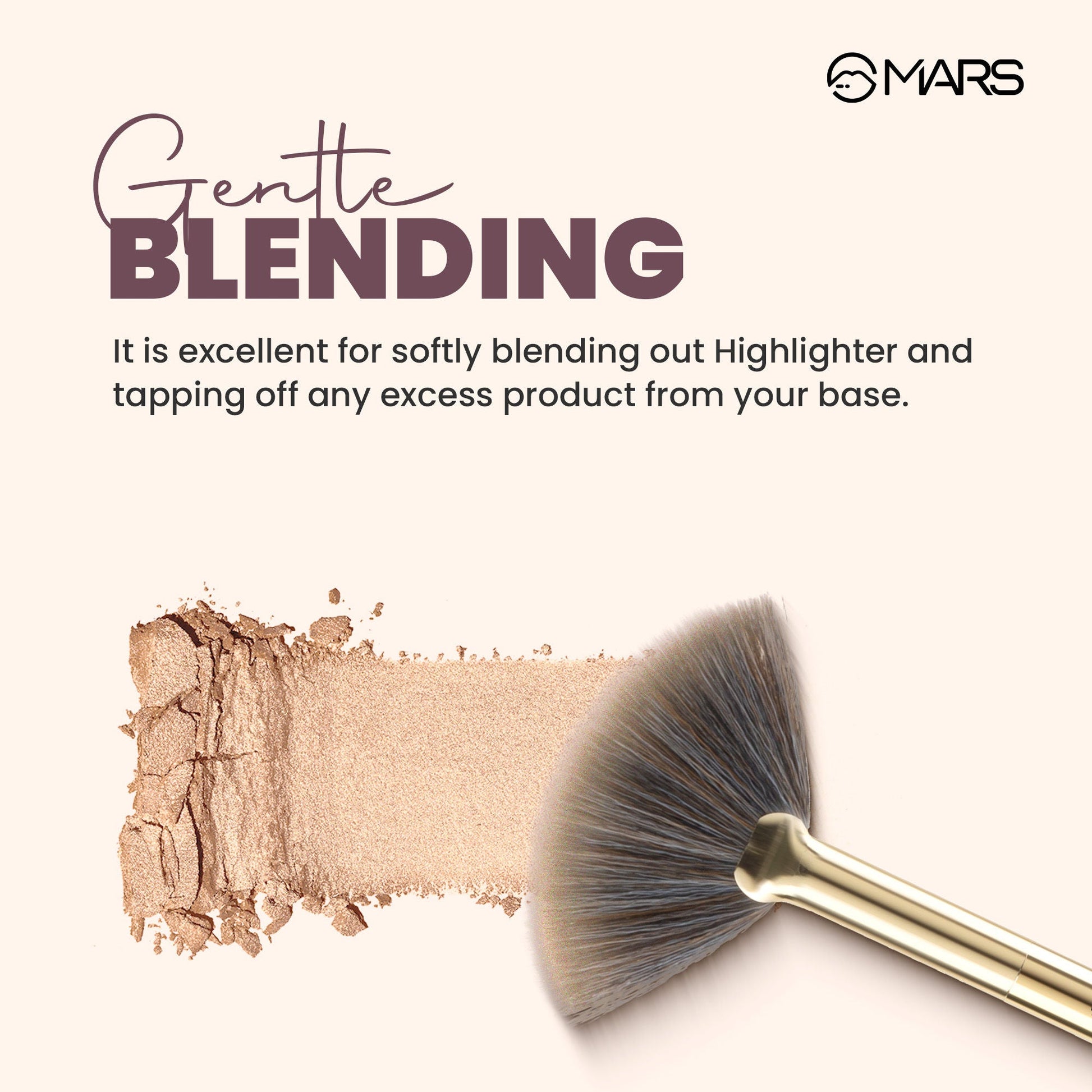MARS Cosmetics Professional Fan Highlighting Brush - Swadesiicart