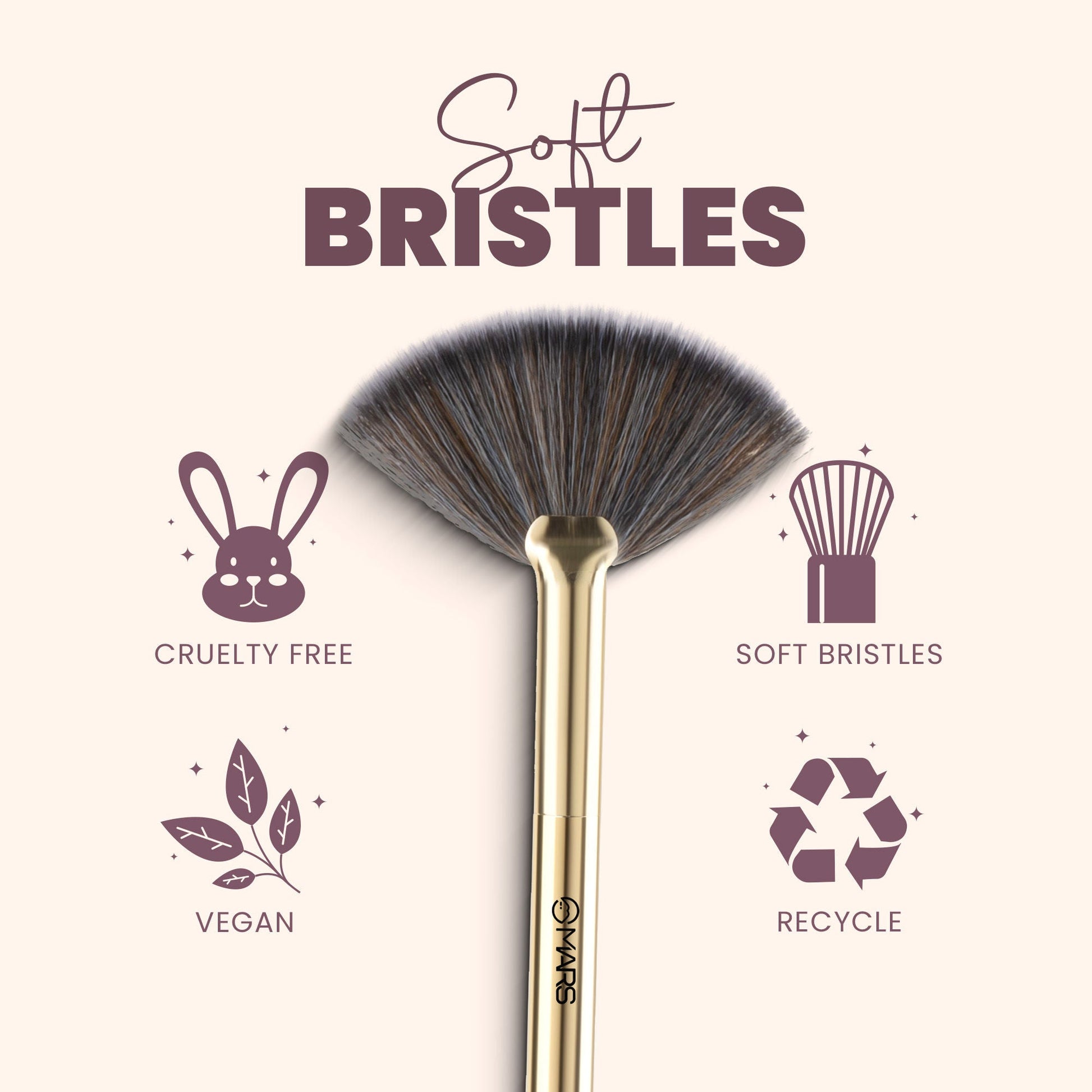 MARS Cosmetics Professional Fan Highlighting Brush - Swadesiicart
