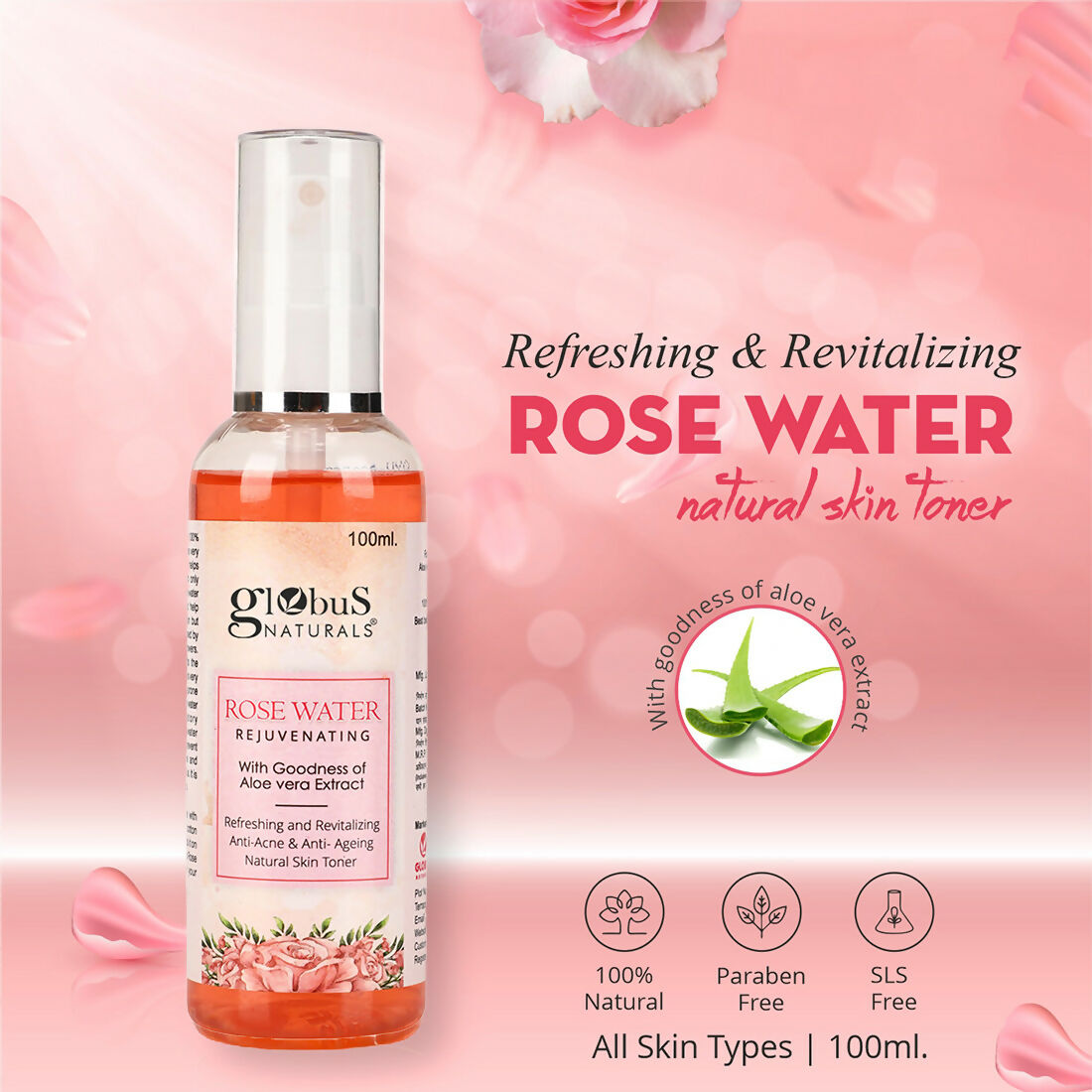 Globus Naturals Rose Toner | Swadesiicart