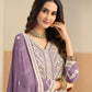 Anaita Purple Heavy Embroidered Faux Georgette Anarkali Suit With Salwar