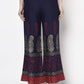Aniyah Rayon Navy Blue Color Block Print Flared Slip-On Palazzo (AN-178K)