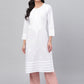 ADA Women White Chikankari Hand-Embroidered Straight Sustainable Handloom Kurta | Swadesiicart