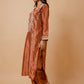 HOUSE OF KARI Floral Embroidered Silk Chikankari Kurta | Swadesiicart