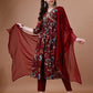 Alia Cut Floral Printed Embroidered Kurta With Pant & Dupatta, Multicolor - Hiral Fashion