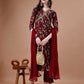 Alia Cut Floral Printed Embroidered Kurta With Pant & Dupatta, Multicolor - Hiral Fashion