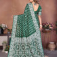 Anaita Green Handmade Bandhej Viscose Silk Saree With Blouse