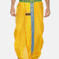 Sethukrishna Men Yellow Solid Double Layer Readymade Dhoti Pant | Swadesiicart