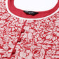 Souchii White & Red Floral Layered Chiffon Beautiful Midi Dress - Swadesiicart