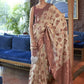 Mitera Off White & Gold-Toned Floral Zari Organza Banarasi Saree | Swadesiicart