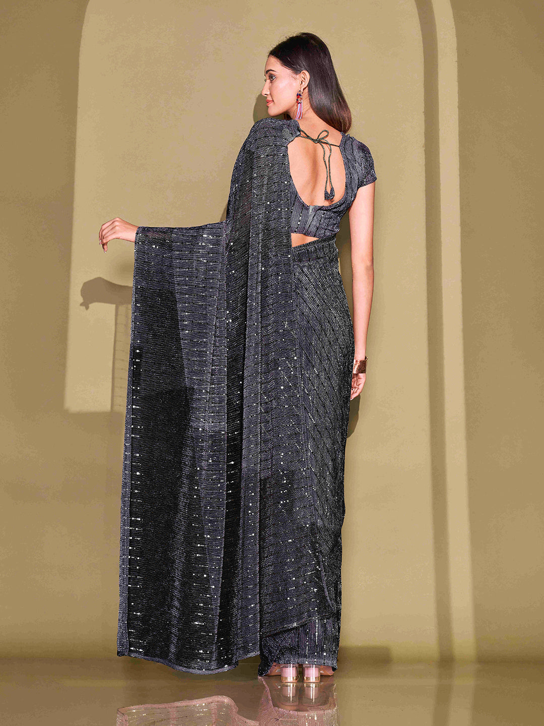 Tikhi Imli Sequinned Embellished Saree | Swadesiicart