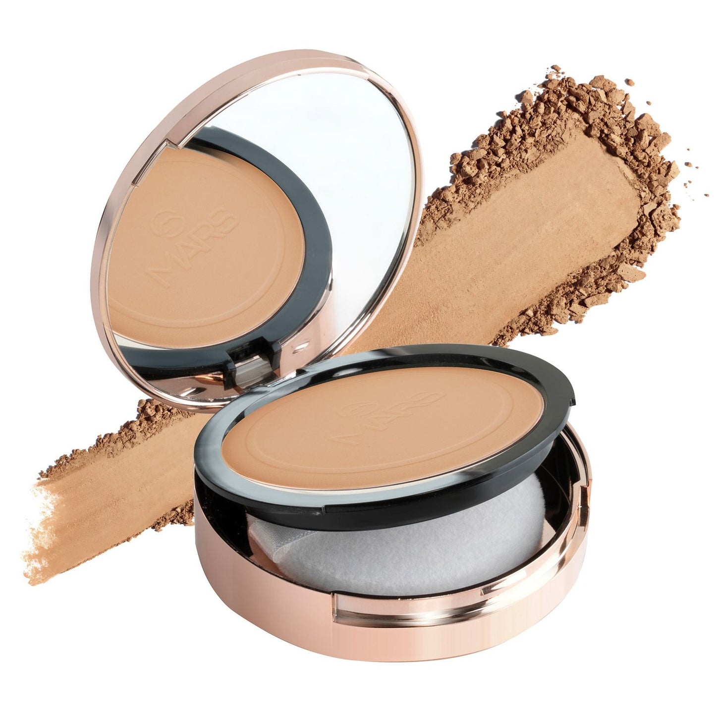 MARS Cosmetics Matte On Compact Powder with Applicator Puff - 05 Honey - Swadesiicart
