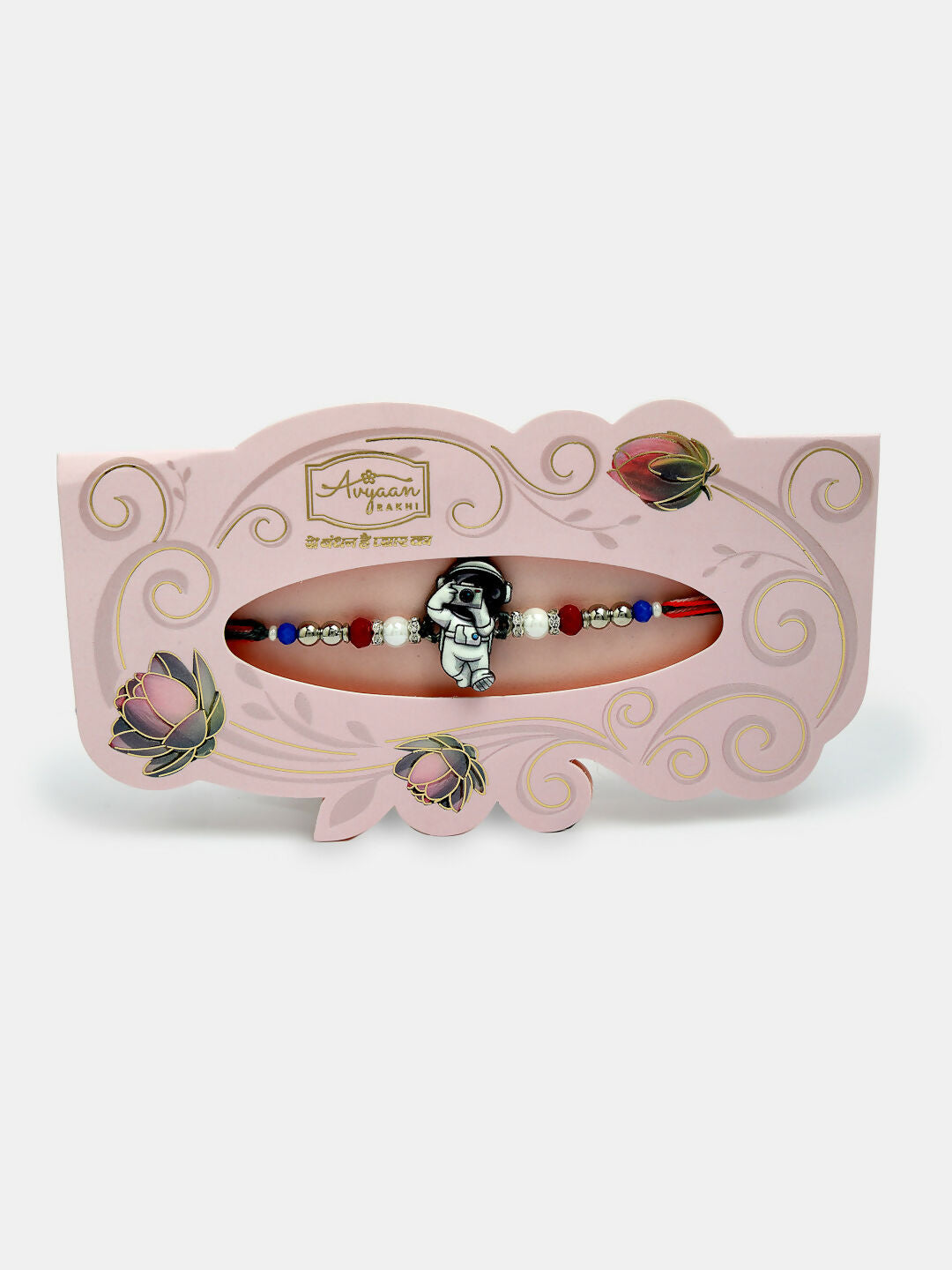 NVR Kids Set of 4 Multicolor Evil Eye & Artificial stone and beads Rakhi With Roli Chawal | Swadesiicart