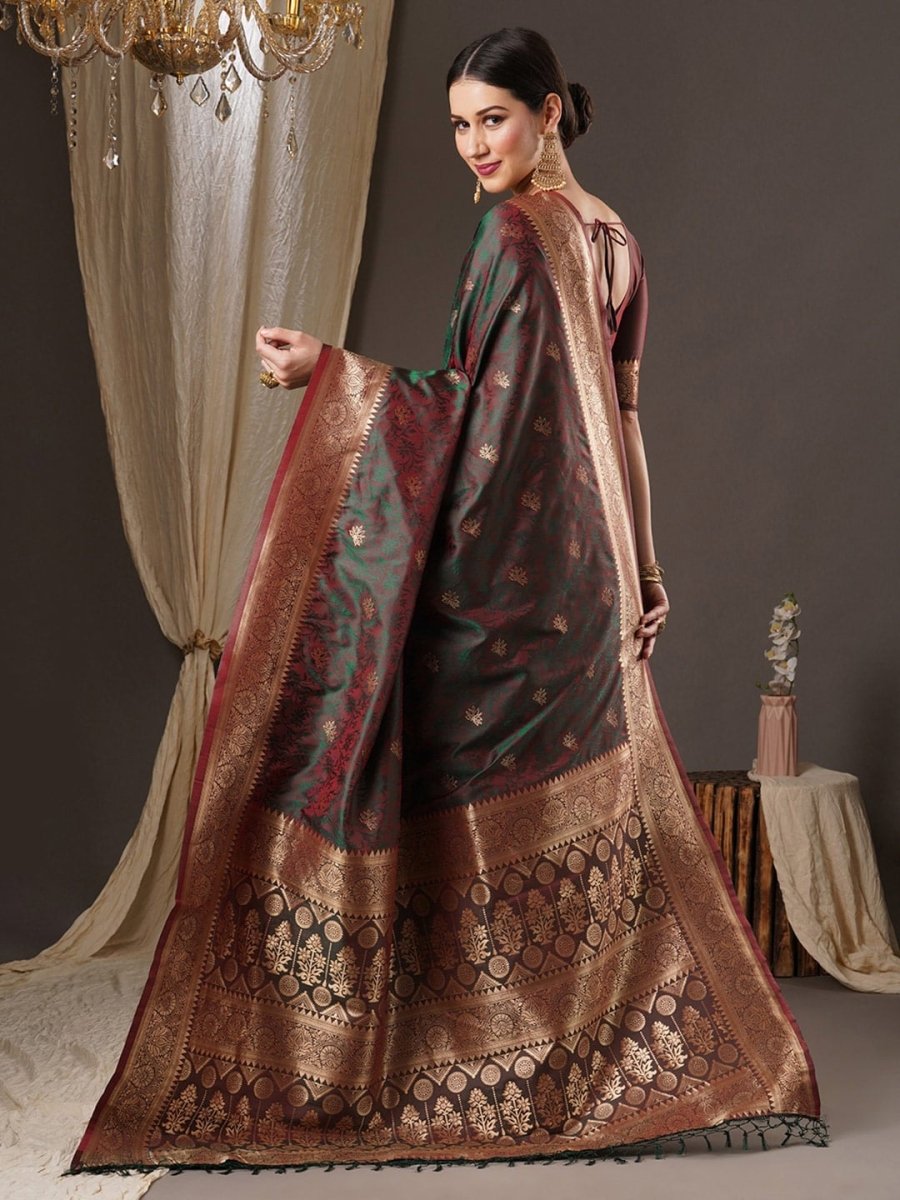 Anouk Woven Design Zari Banarasi Saree | Swadesiicart