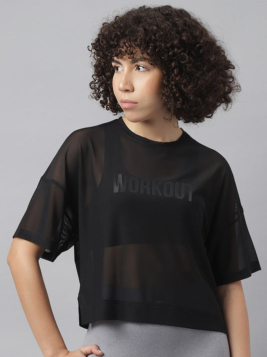 MKH Women Typography Printed Dri-FIT Sports T-Shirt - Swadesiicart