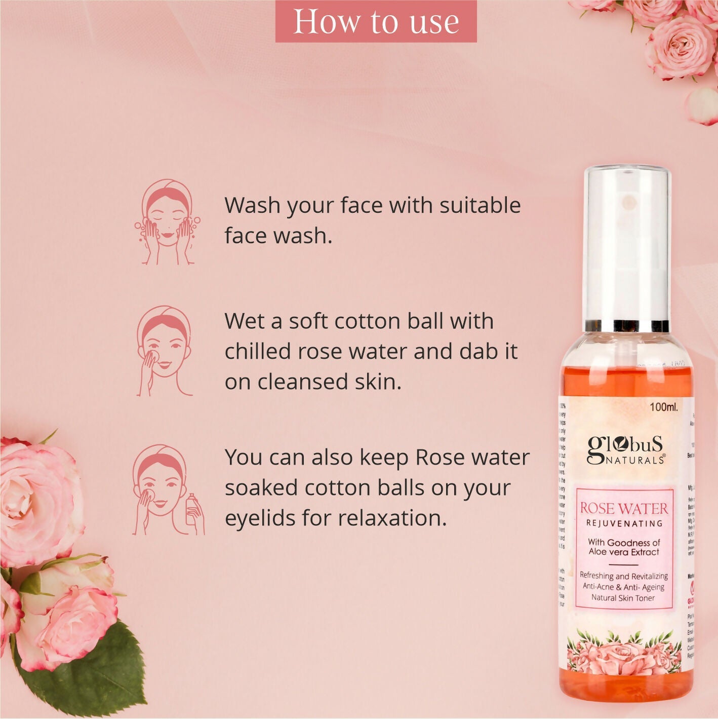 Globus Naturals Rose Toner | Swadesiicart