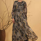Juniper Women Black Chiffon Printed Flared Dress | Swadesiicart