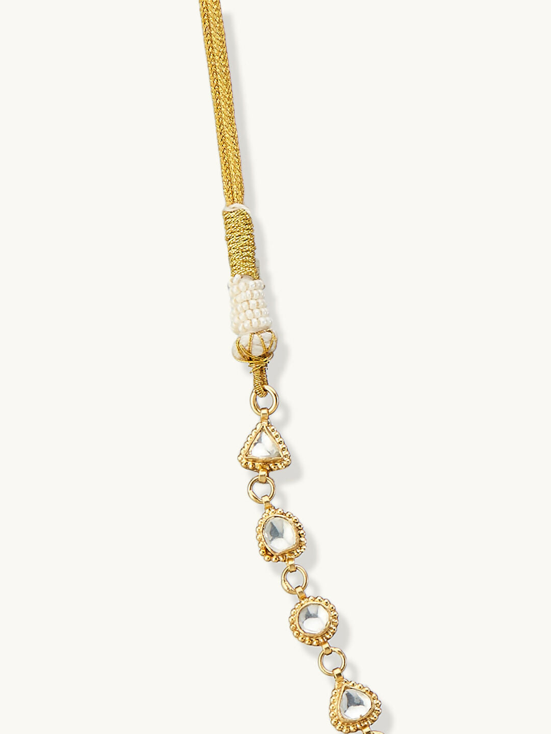 Nuyug 22K Gold-Plated Kundan & Pearl Studded Matha Patti Head Jewellery | Swadesiicart