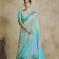 Anaita Turquoise Fancy Fabric With Digital Print Saree With Blouse