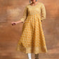 Aks Geometric Printed Cotton Anarkali Kurta