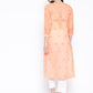 ADA Women Peach-Coloured & White Chikankari Embroidered Sustainable Handloom Kurta with Trousers | Swadesiicart