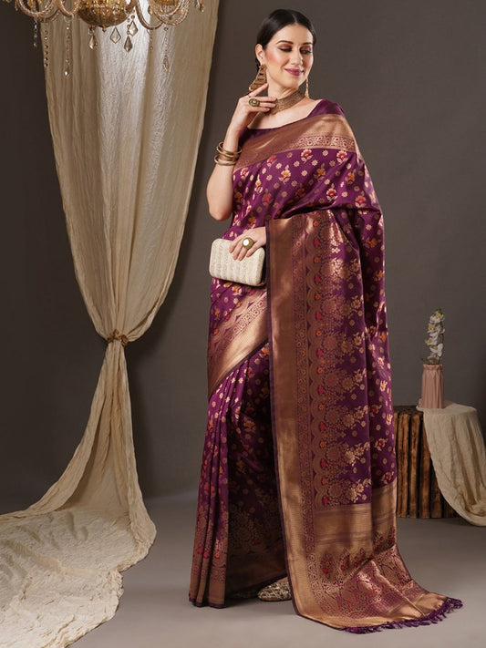 Anouk Woven Design Zari Banarasi Saree | Swadesiicart