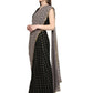Ahalyaa Women's Black Georgette Foil Print Ready to Wear Saree | Swadesiicart