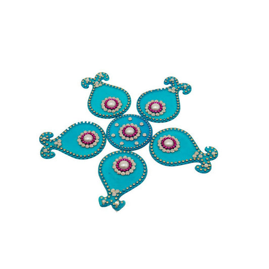 Kundan HandiKrafts Matka Rangoli Blue (Baby) - Swadesiicart