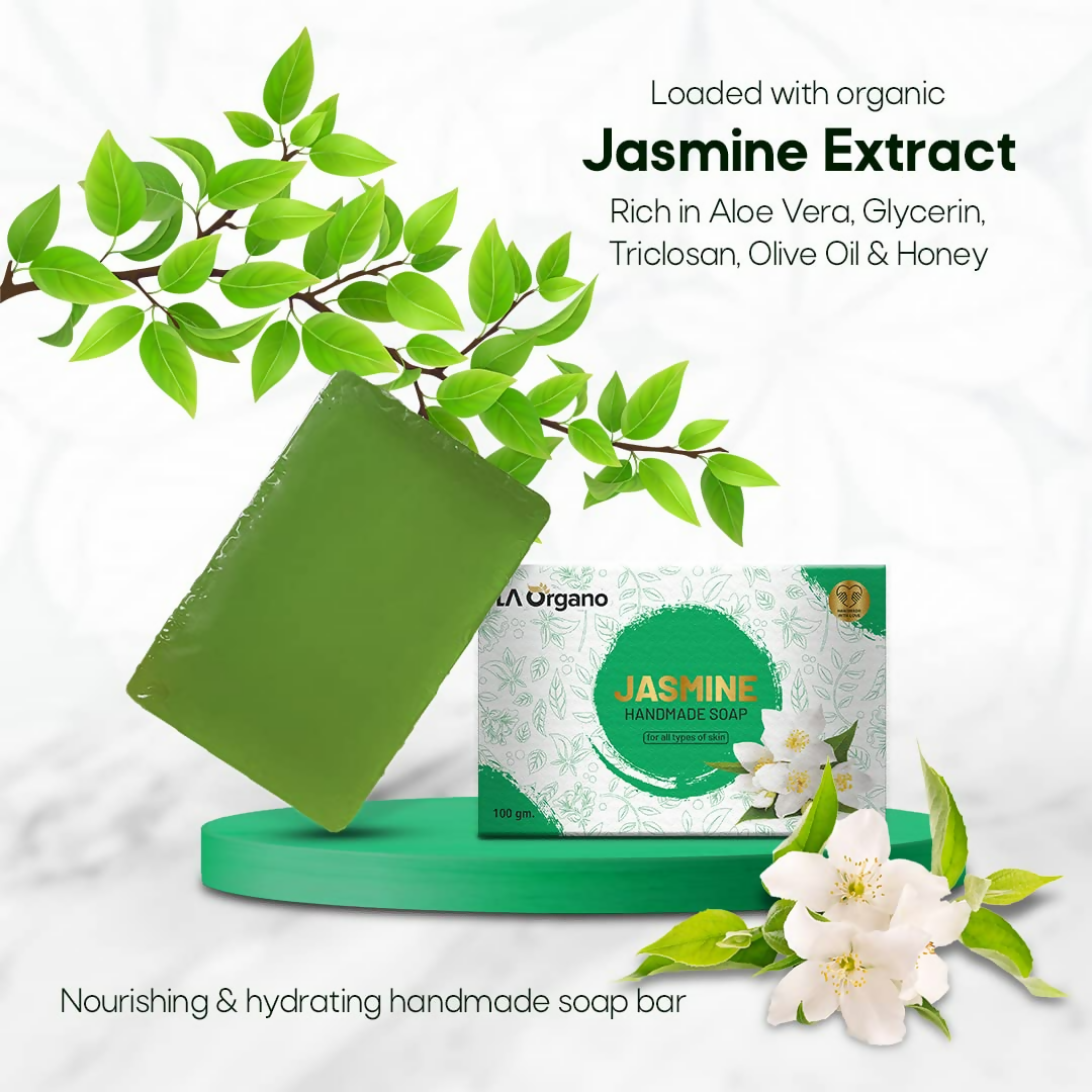 LA Organo Handmade Jasmine Bathing Soap - Swadesiicart