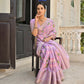 Vishnu Weaves Women's Purple Banarasi Silk Saree with Blouse - Swadesiicart