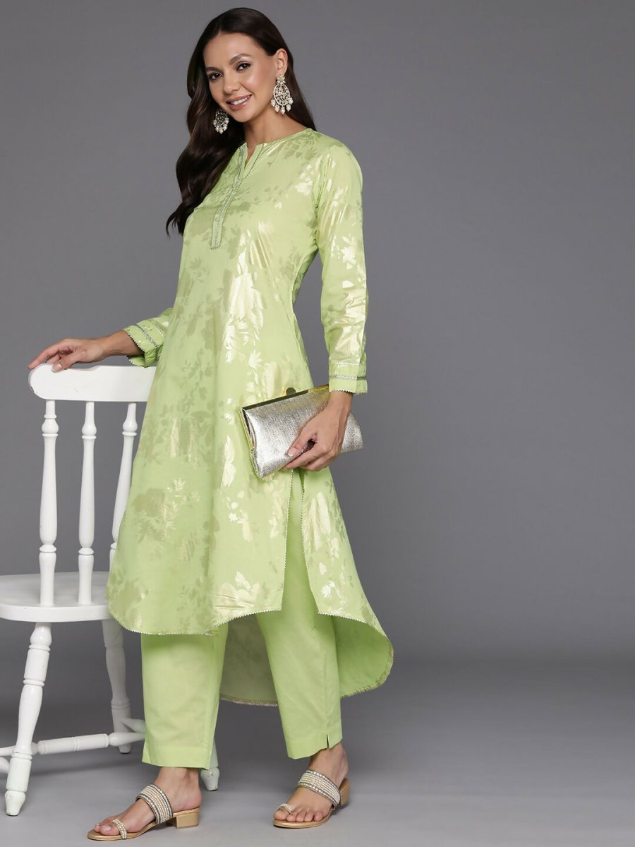 Ahalyaa Women's Traditional wear Kurta Set - Green | Swadesiicart