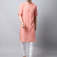 Even Apparels Beige Pure Cotton Men's Kurta With Band Collar (STR1171) | Swadesiicart