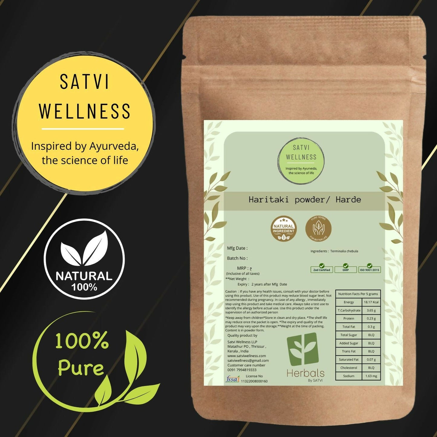 Satvi Wellness Haritaki Powder - Swadesiicart