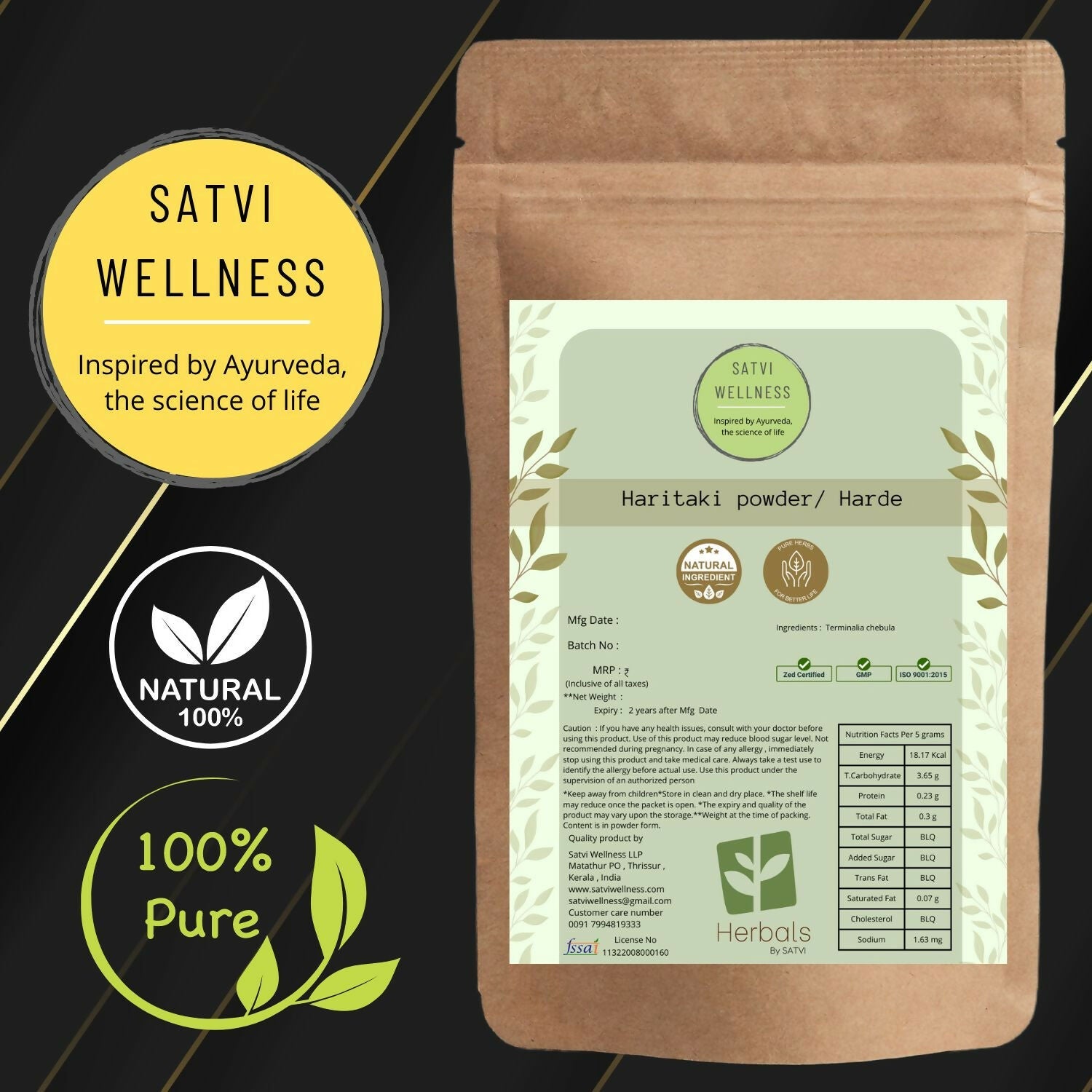 Satvi Wellness Haritaki Powder - Swadesiicart