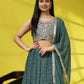 Green Georgette Embroidered Lehenga choli with Dupatta - Dhara | Swadesiicart