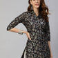 Anubhutee Navy Blue & Gold Ethnic Motifs Foil Printed Kurti | Swadesiicart