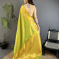 Joban Fashion Light Green Banarasi Soft Silk Woven Saree | Swadesiicart