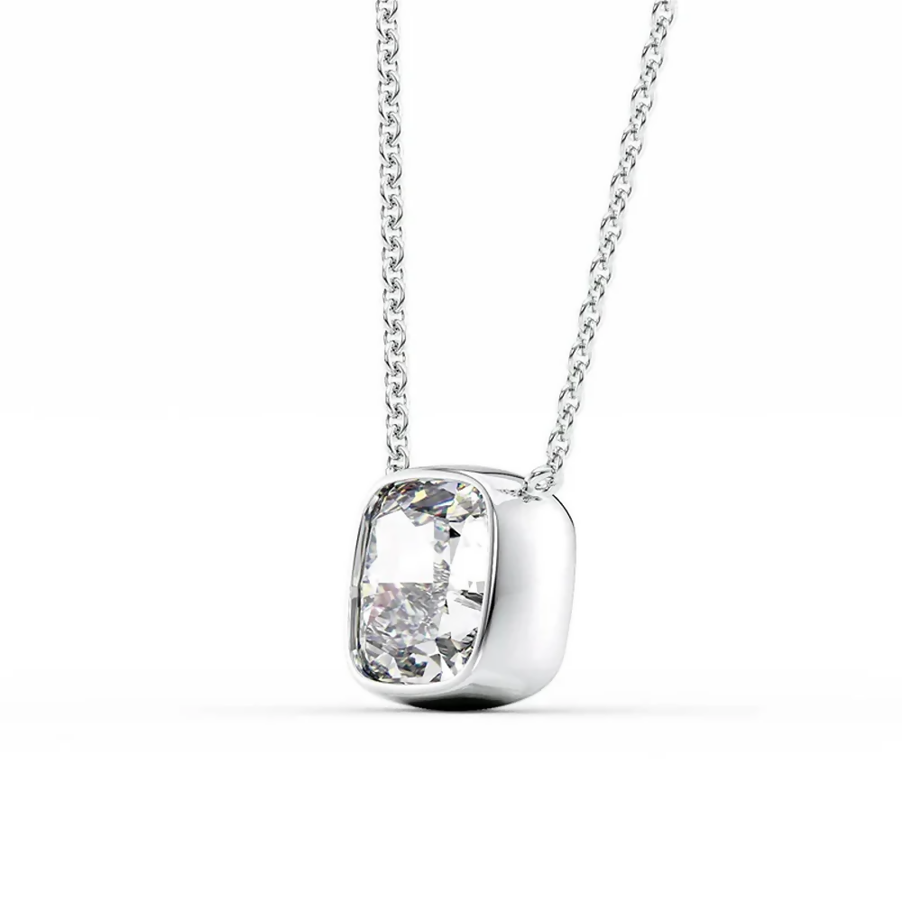 Cauer Elegant 14K White Gold Plated Moissanite Pendant Necklace | Swadesiicart