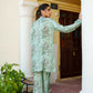 Vaasva Women Sky Blue Muslin Embroidered Shirt & Pant Set - Swadesiicart