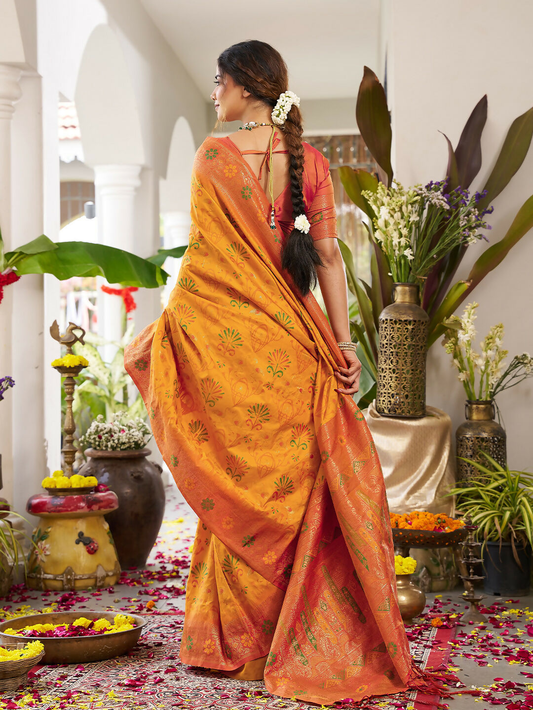 Shree Shyam Fashion Yellow Soft Silk Saree