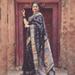 DEIANA'S Beautiful Designer Golden zari Soft Lichi Silk Saree - Black - Swadesiicart