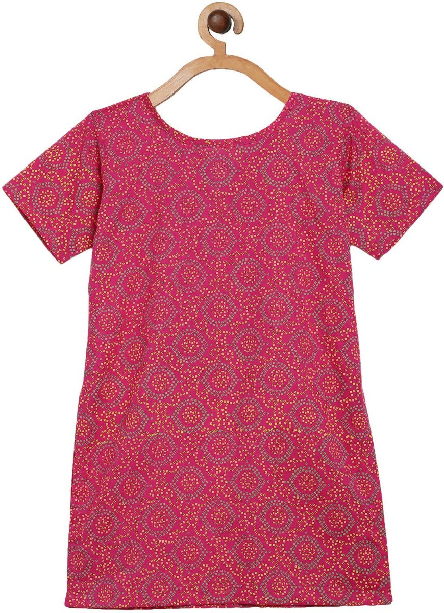Ahalyaa Magenta Cotton Printed Kids Kurta Sharara Set With Dupatta For Girls | Swadesiicart