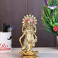 Kridaykraft Gold-Polished Narayan/Vishnu Standing On Lotus Metal Statue - Swadesiicart