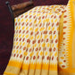 Combo of White and Yellow Patan Patola Semi Chanderi Saree By Gayathri Reddy Designer Studio | Swadesiicart