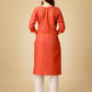 Jyoti Fashion Women's Coral Cotton Blend Embroidered Kurta Pant Set | Swadesiicart